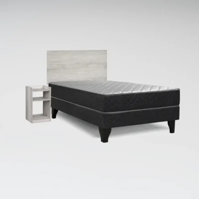 Cama Europea Génesis 1 Plaza + Set Alba White