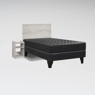 Cama Europea Génesis 1 Plaza + Set Alba White