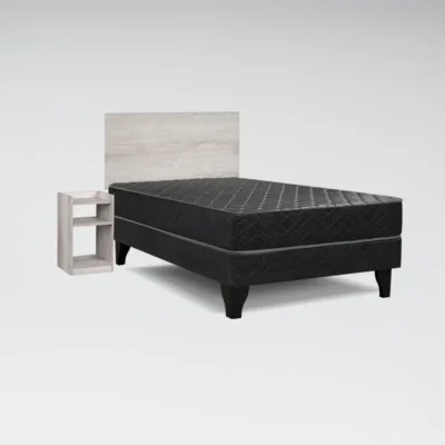 Cama Europea Génesis 1,5 Plazas + Set Alba White