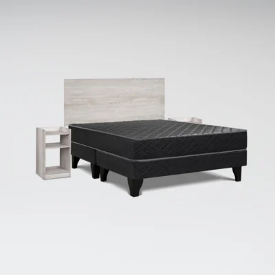 Cama Europea Génesis 2 Plazas Base Dividida + Set Alba White