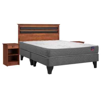Cama Europea Danubio 2 Plazas Base Dividida + Set Mallorca