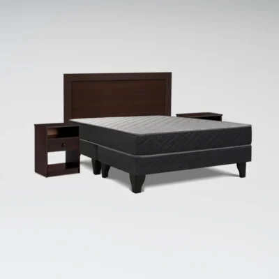 Cama Europea Génesis 2 Plazas Base Dividida 150 x 190 cm + Set Pamplona