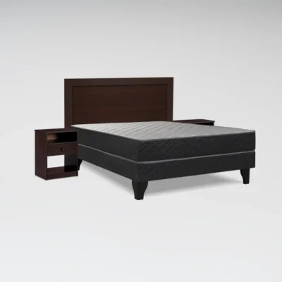 Cama Europea Génesis 2 Plazas Base Normal 150 x 190 cm + Set Pamplona