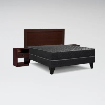 Cama Europea Génesis 2 Plazas Base Normal 150 x 190 cm + Set Pamplona