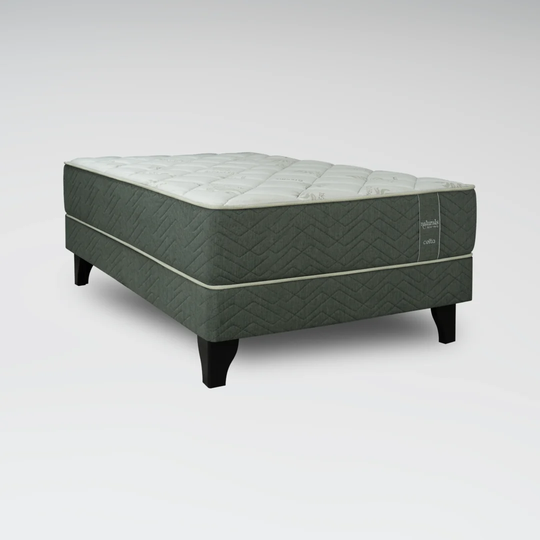 Cama Europea Naturals Aloe Vera 1.5 Plazas Base Normal 105 x 190 cm