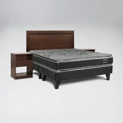 Cama Europea Terapeutic 2 Plazas Base Dividida + Set Pamplona