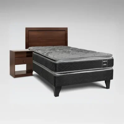 Cama Europea Terapeutic 1.5 Plazas Base Normal + Set Pamplona