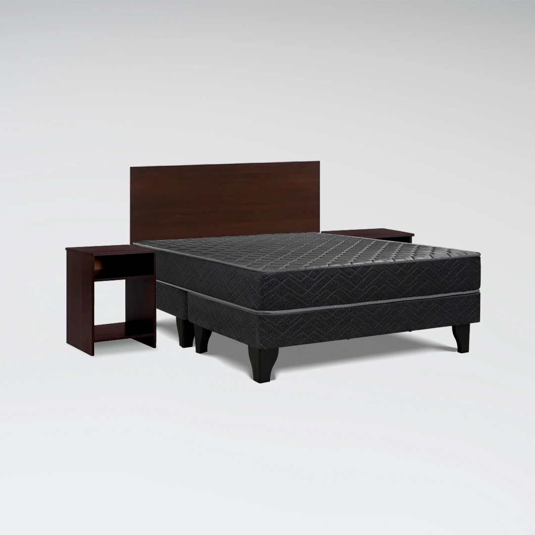 Cama Europea Génesis 2 Plazas Base Dividida + Set Cádiz