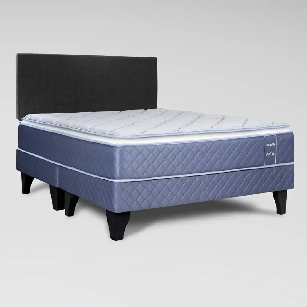 Cama Europea Ocean King Base Dividida + Respaldo