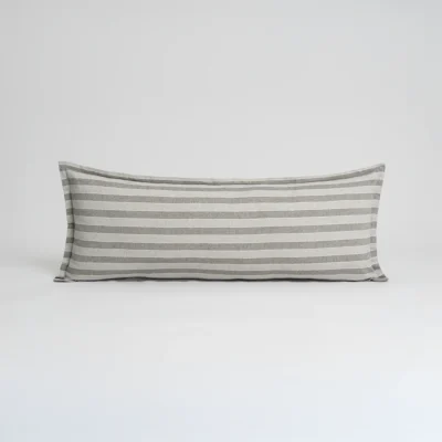 Cojín Lona Raya Gris 100 x 40 cm