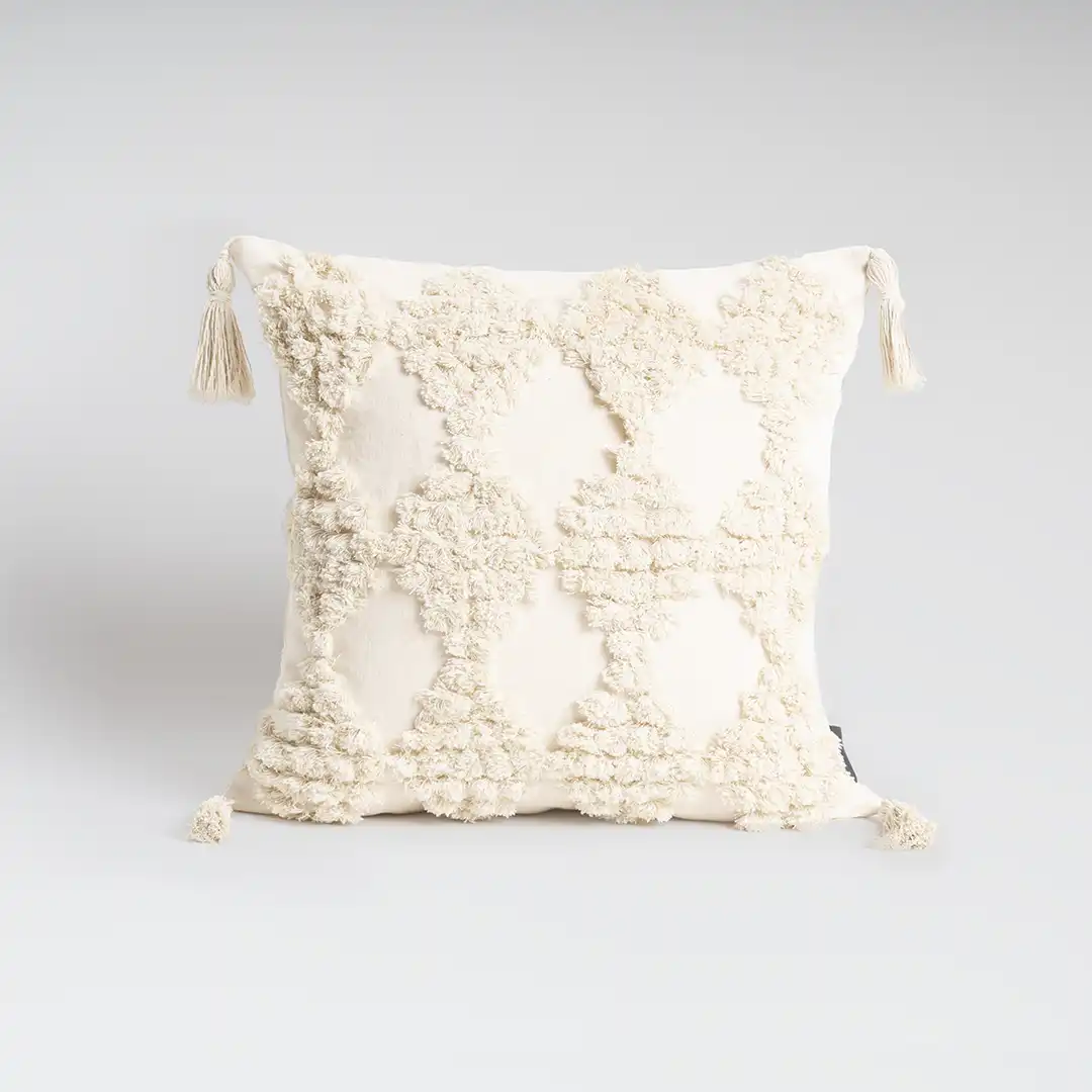 Cojin Tufted 45x45 cm Panal Beige
