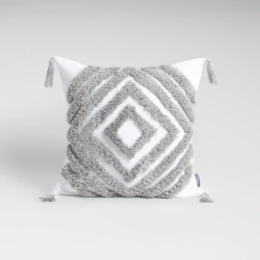 Cojin Tufted 45x45 cm Rombo Gris