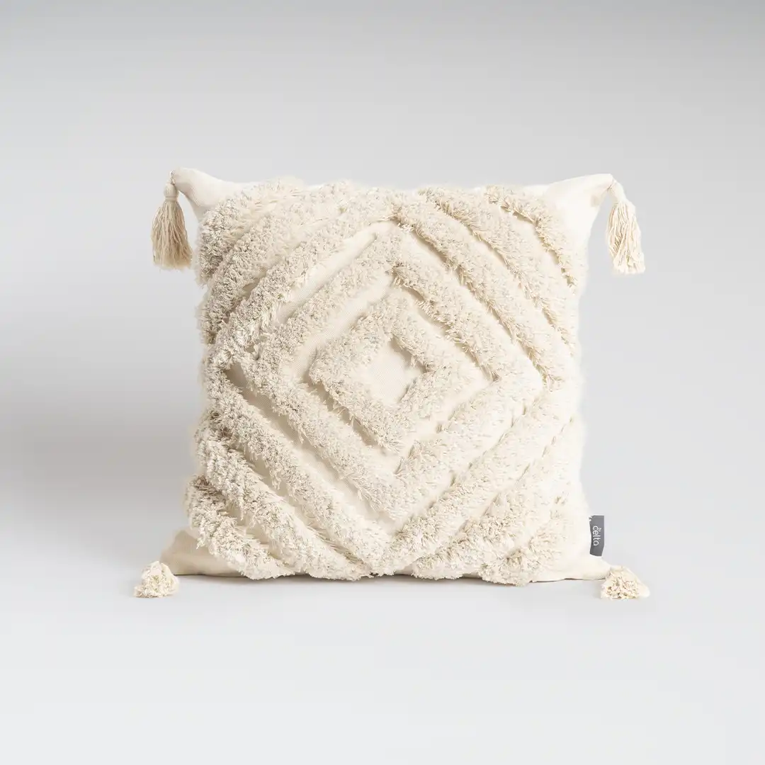 Cojin Tufted 45x45 cm Rombo Beige