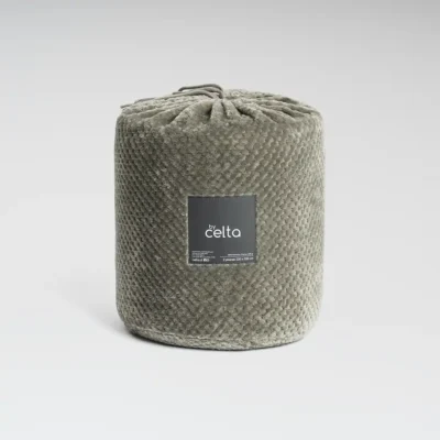 Frazada Flannel Sherpa Verde Musgo