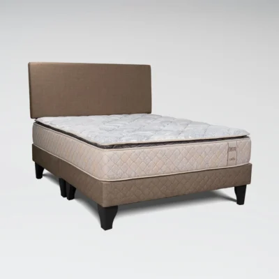 Cama Europea Terra 2 Plazas Base Dividida + Respaldo