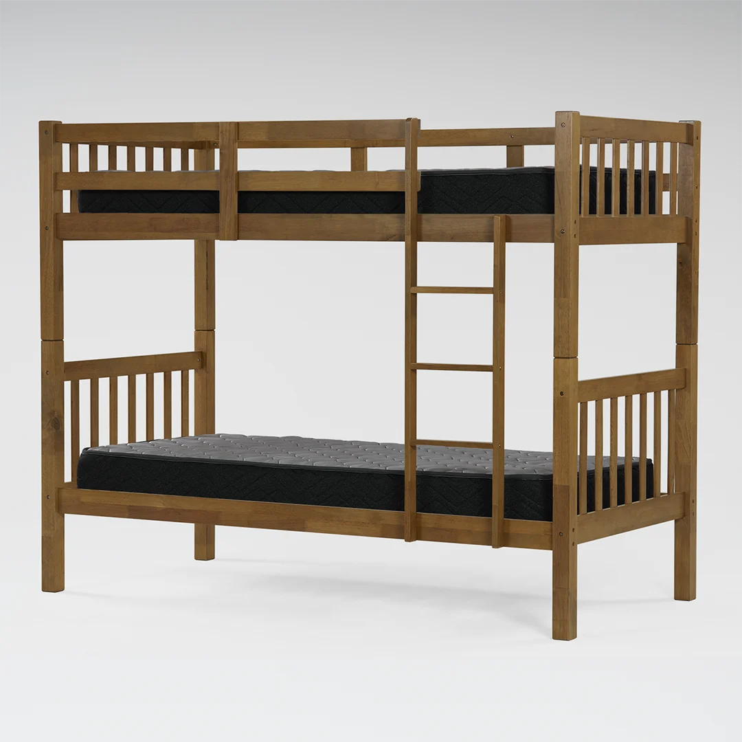 Litera Rustika 1 plaza + Colchones Espuma Imperial