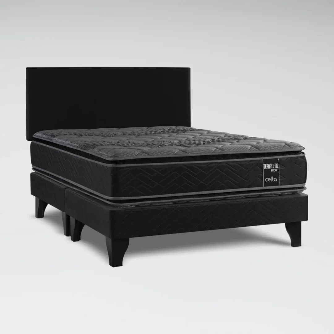 Cama Europea Terapeutic Pocket 2 Plaza x 2 mts Base Dividida + Respaldo
