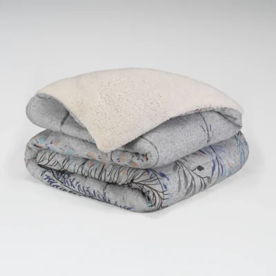 Plumón Sherpa Flores Gris