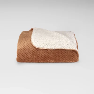 Frazada Flannel Sherpa Camel